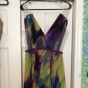 high low multicolor dress with see through sides